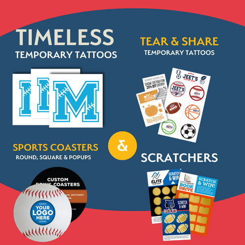 Collection of The Power of Custom Coasters and Temporary Tattoos: Your Winning Strategy for Baseball Season in a gallery layout