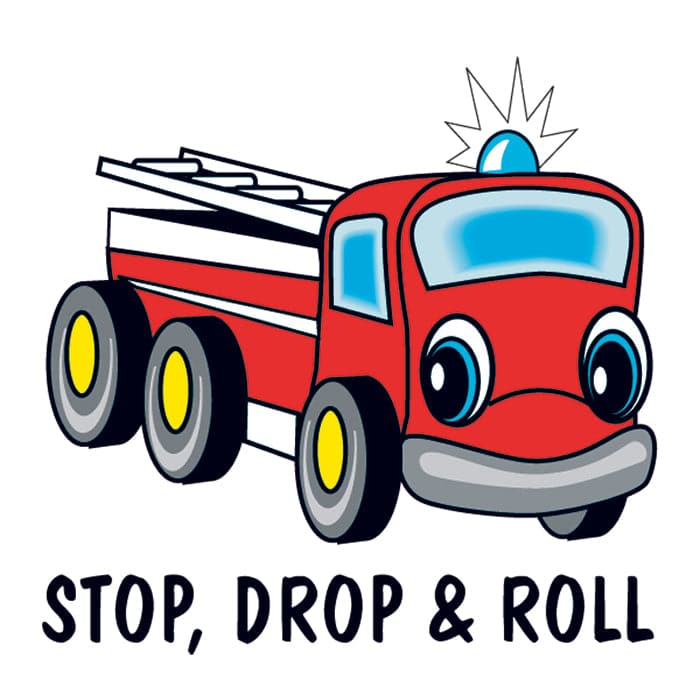 Image of Stop Drop & Roll Promotional Product Tattoo 2 in x 2 in
