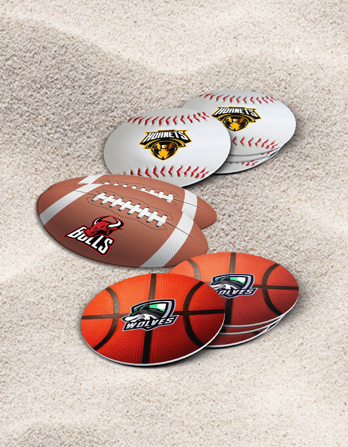 Collection of Custom Sports Coasters in a gallery layout