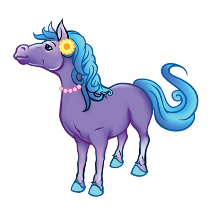 Collection of Whimsical Horse Promotional Product Tattoo 1.5 in x 1.5 in in a gallery layout