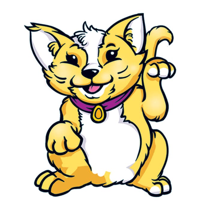 Collection of Yellow Cat Promotional Product Tattoo 1.5 in x 1.5 in in a gallery layout