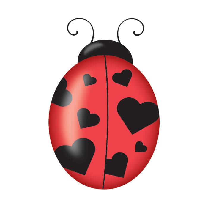 Collection of Heart Ladybug Promotional Product Tattoo 1.5 in x 1.5 in in a gallery layout