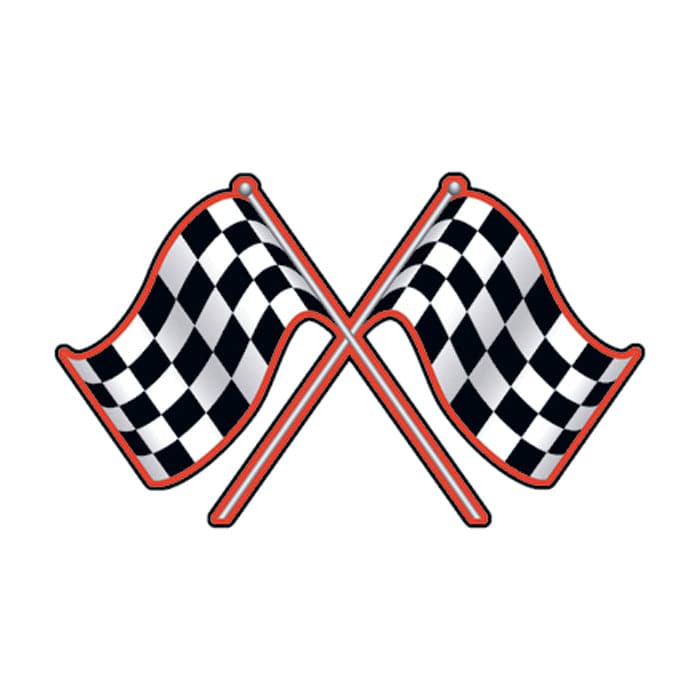 Collection of Check Flag Promotional Product Tattoo 1.5 in x 1.5 in in a gallery layout