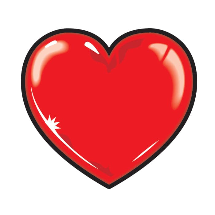 Collection of Heart Promotional Product Tattoo 1.5 in x 1.5 in in a gallery layout