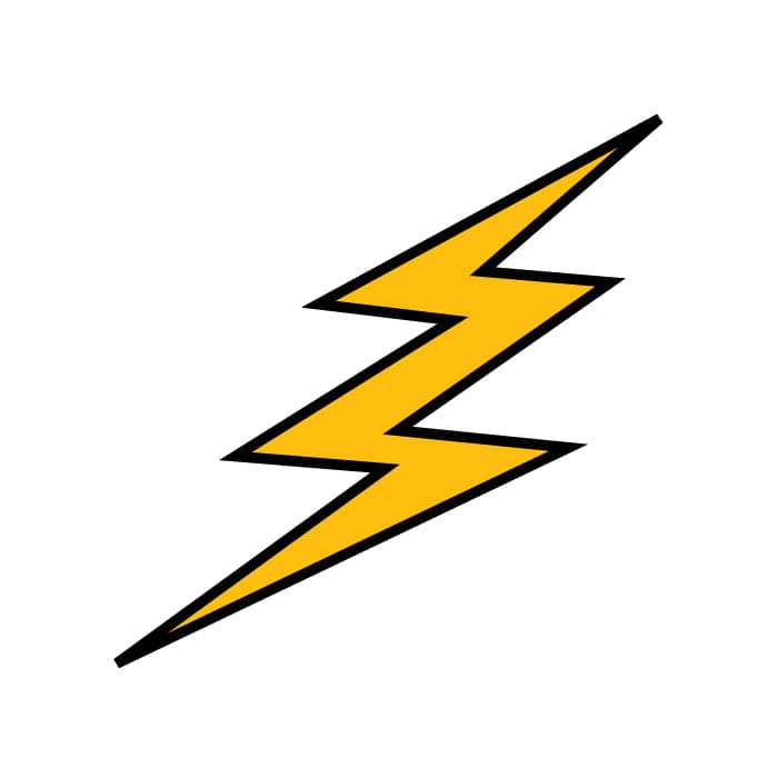 Collection of Lightning Bolt Promotional Product Tattoo 1.5 in x 1.5 in in a gallery layout