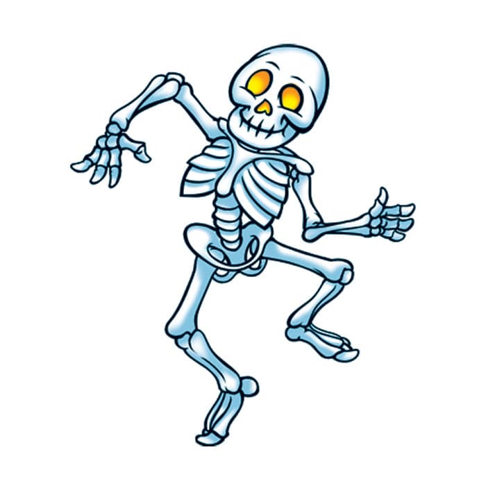 Collection of Dancing Skeleton Promotional Product Tattoo 1.5 in x 1.5 in in a gallery layout