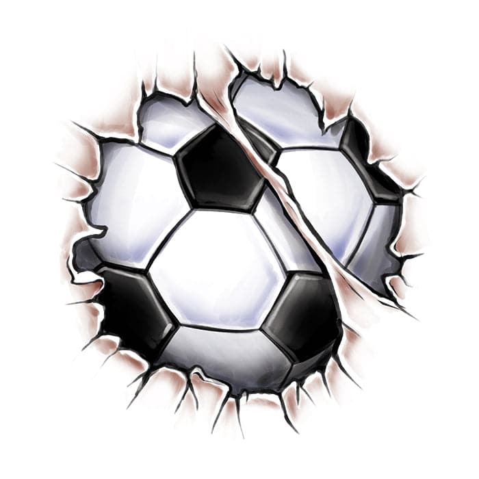 Collection of Break Through Soccer Ball Promotional Product Tattoo 1.5 in x 1.5 in in a gallery layout