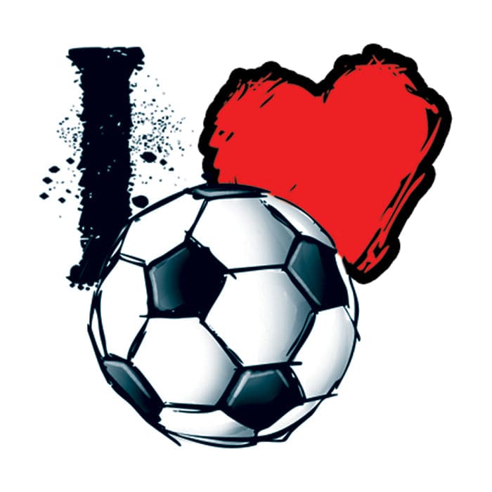 Collection of Soccer Lovers "I Heart Soccer" Promotional Product Tattoo 1.5 in x 1.5 in in a gallery layout