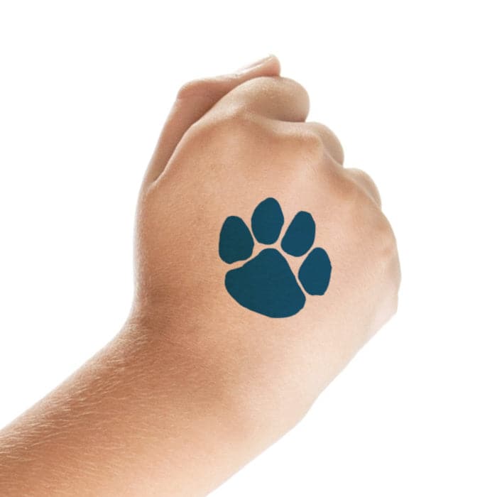 Collection of Navy Blue Paw Print Promotional Product Tattoo 1.5 in x 1.5 in in a gallery layout