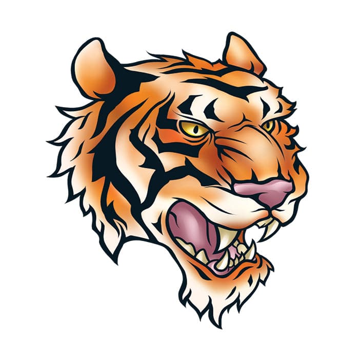 Collection of Tiger Head Promotional Product Tattoo 1.5 in x 1.5 in in a gallery layout