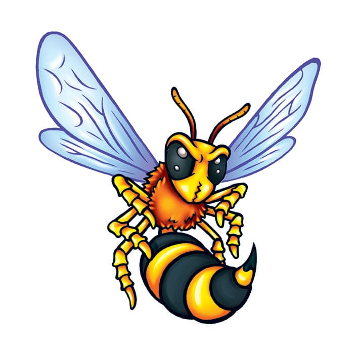 Collection of Small Hornets Promotional Product Tattoo 1.5 in x 1.5 in in a gallery layout