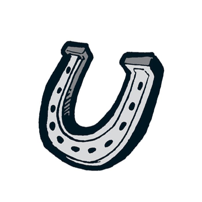 Collection of Small Horseshoe Promotional Product Tattoo 1.5 in x 1.5 in in a gallery layout