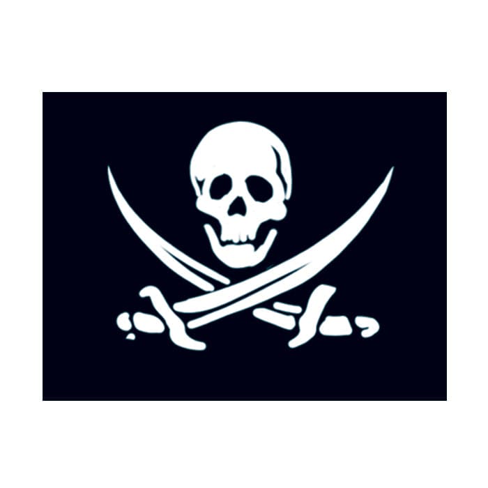 Collection of Small Pirate Flag Promotional Product Tattoo 1.5 in x 1.5 in in a gallery layout