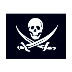 Collection of Small Pirate Flag Promotional Product Tattoo 1.5 in x 1.5 in in a gallery layout
