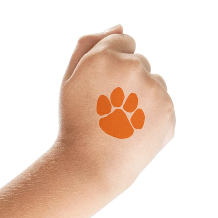 Collection of Orange Paw Print Promotional Product Tattoo 1.5 in x 1.5 in in a gallery layout