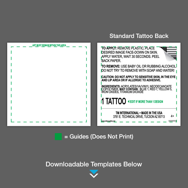 Collection of Standard Temporary Tattoos in a gallery layout