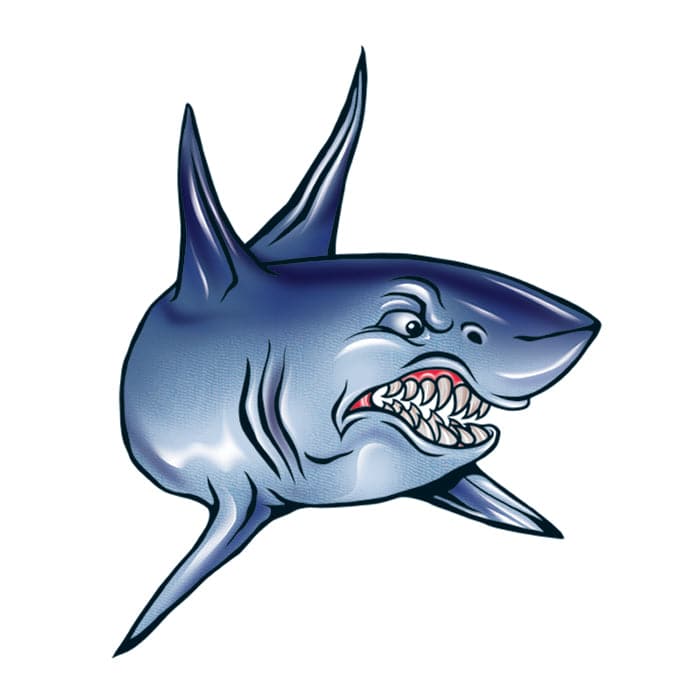 Collection of Angry Shark Promotional Product Tattoo 2 in x 2 in in a gallery layout