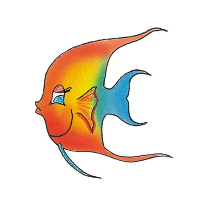 Collection of Rainbow Angel Fish Promotional Product Tattoo 2 in x 2 in in a gallery layout