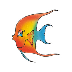 Collection of Rainbow Angel Fish Promotional Product Tattoo 2 in x 2 in in a gallery layout