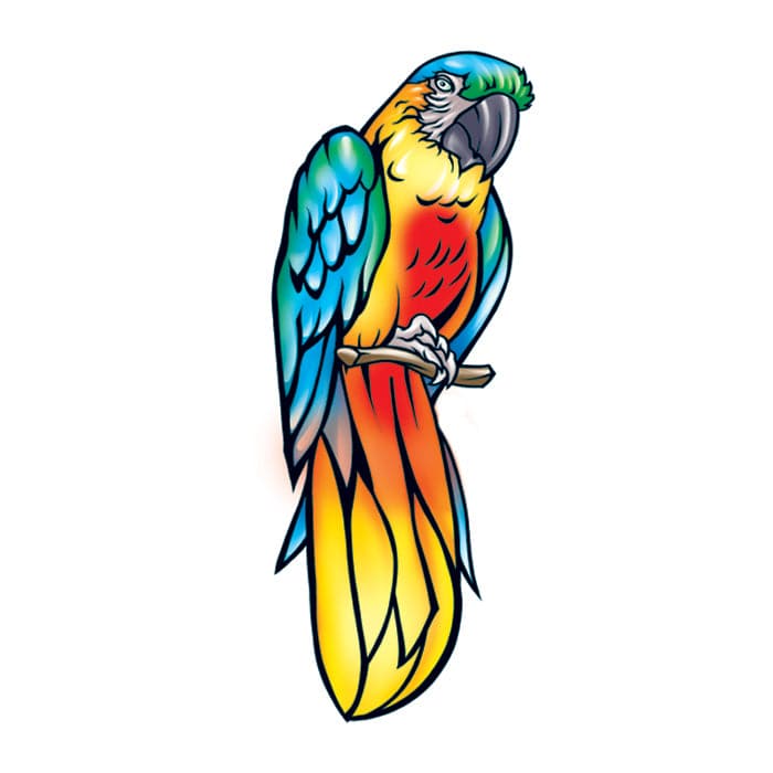 Collection of Parrot Promotional Product Tattoo 2 in x 2 in in a gallery layout