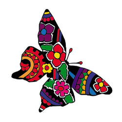 Collection of Patterned Butterfly Promotional Product Tattoo 2 in x 2 in in a gallery layout