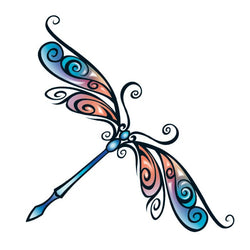 Collection of Tribal Dragonfly Promotional Product Tattoo 2 in x 2 in in a gallery layout