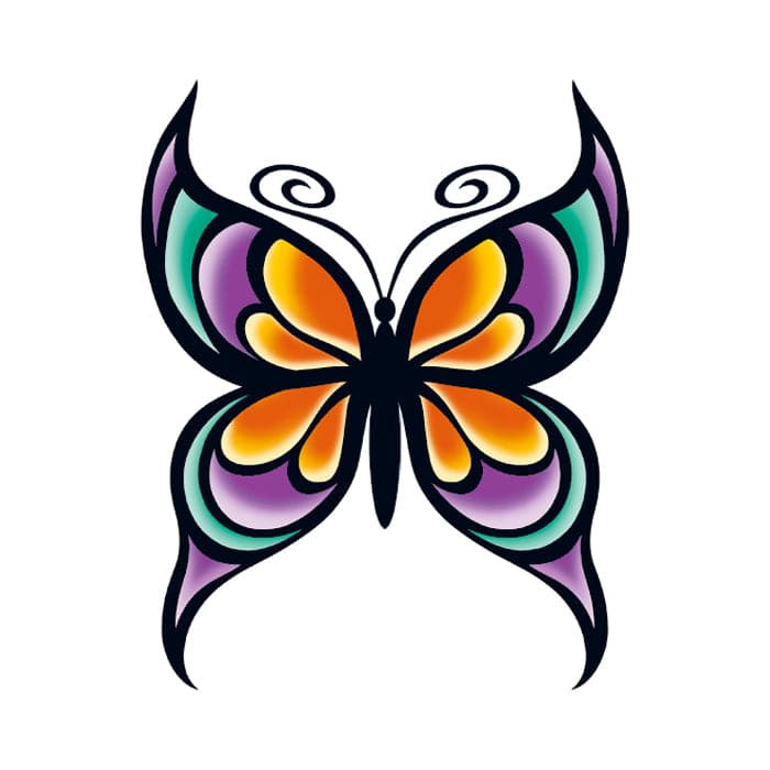 Collection of Modern Butterfly Promotional Product Tattoo 2 in x 2 in in a gallery layout