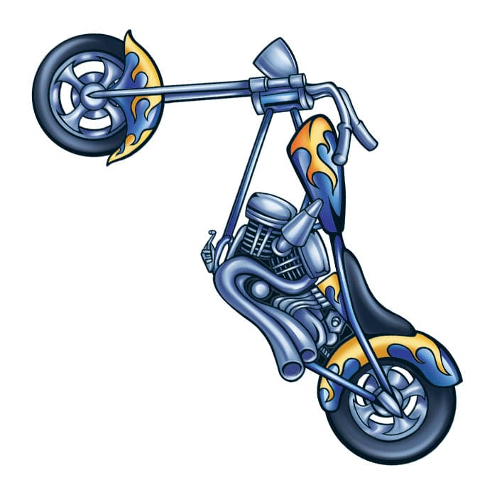 Collection of Chopper Motorcycle Promotional Product Tattoo 2 in x 2 in in a gallery layout