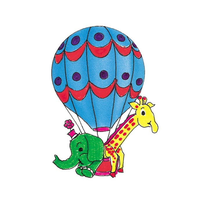 Collection of Hot Air Balloon Promotional Product Tattoo 2 in x 2 in in a gallery layout