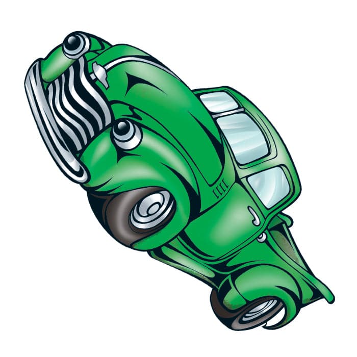 Collection of Green Pickup Truck Promotional Product Tattoo 2 in x 2 in in a gallery layout