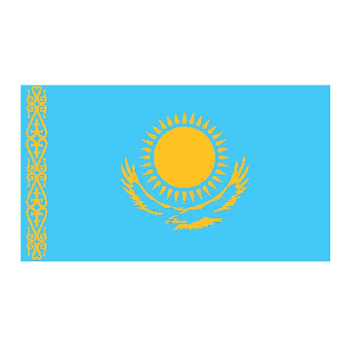 Collection of Kazakhstan Flag Promotional Product Tattoo 2 in x 1.5 in in a gallery layout