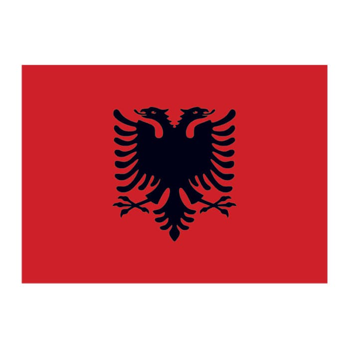 Collection of Albania Flag Promotional Product Tattoo 2 in x 1.5 in in a gallery layout