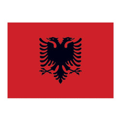 Collection of Albania Flag Promotional Product Tattoo 2 in x 1.5 in in a gallery layout
