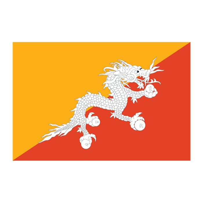 Collection of Bhutan Flag Promotional Product Tattoo 2 in x 1.5 in in a gallery layout