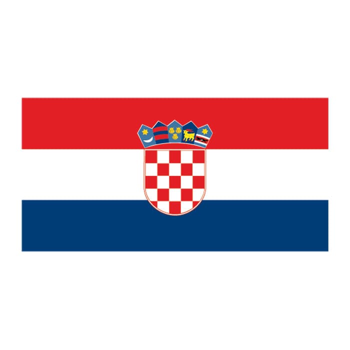 Collection of Flag of Croatia Promotional Product Tattoo 2 in x 1.5 in in a gallery layout