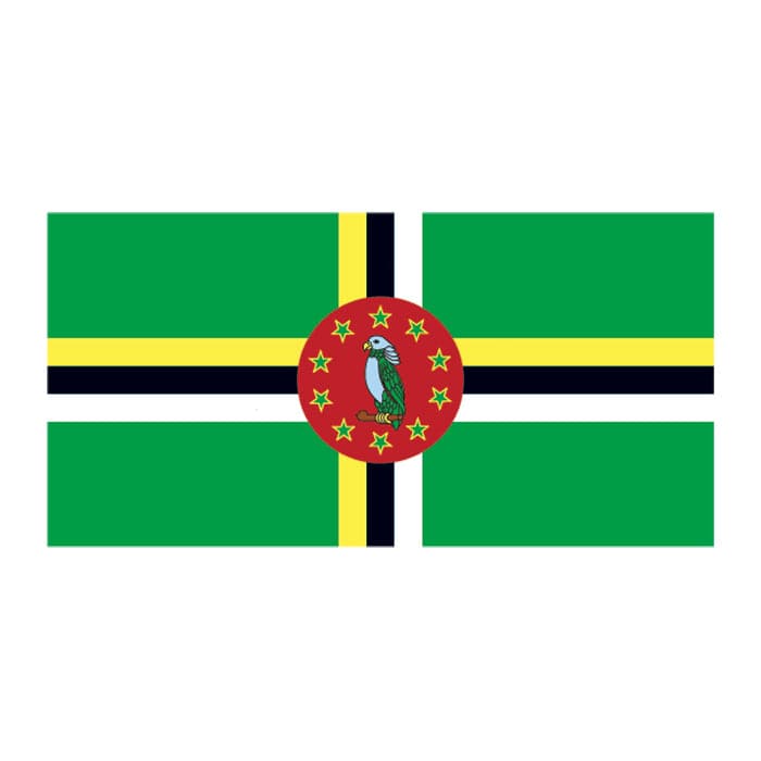 Collection of Dominica Flag Promotional Product Tattoo 2 in x 1.5 in in a gallery layout