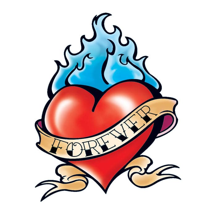Collection of Forever Heart Promotional Product Tattoo 2 in x 2 in in a gallery layout