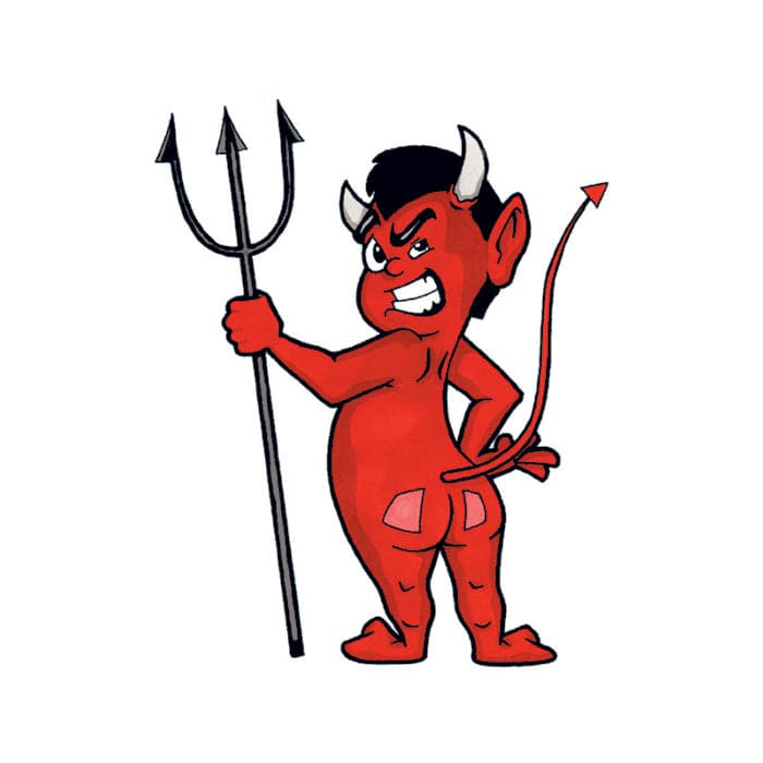 Collection of Devil with Pitchfork Promotional Product Tattoo 2 in x 2 in in a gallery layout