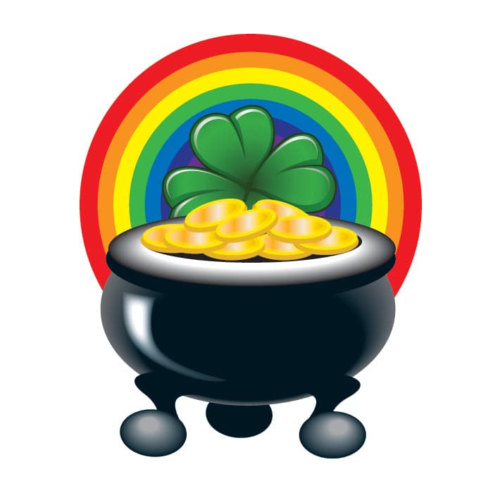 Collection of Pot of Gold Promotional Product Tattoo 2 in x 2 in in a gallery layout