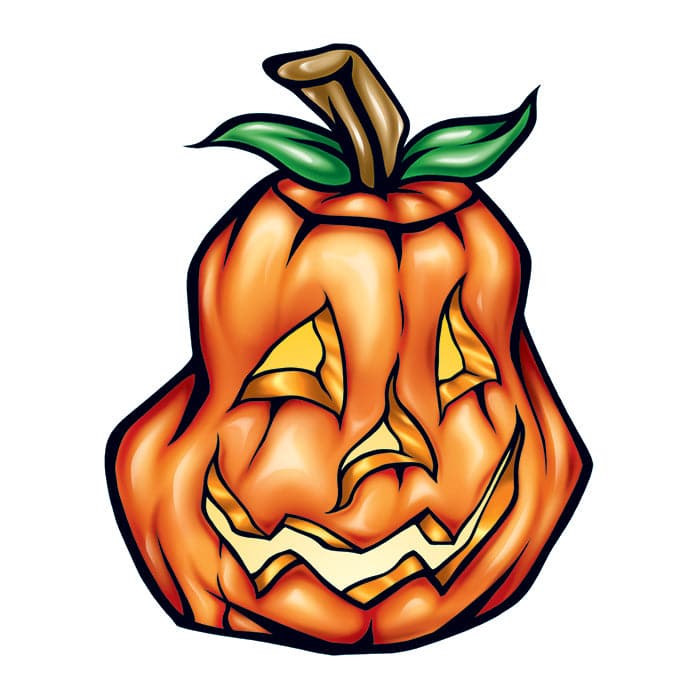 Collection of Happy Pumpkin Promotional Product Tattoo 2 in x 2 in in a gallery layout