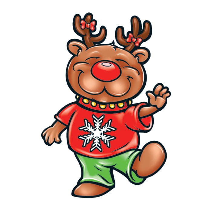 Collection of Reindeer Promotional Product Tattoo 2 in x 2 in in a gallery layout