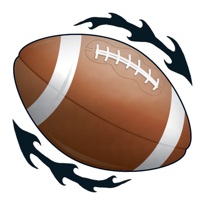 Collection of Flamin' Football Promotional Product Tattoo 2 in x 2 in in a gallery layout