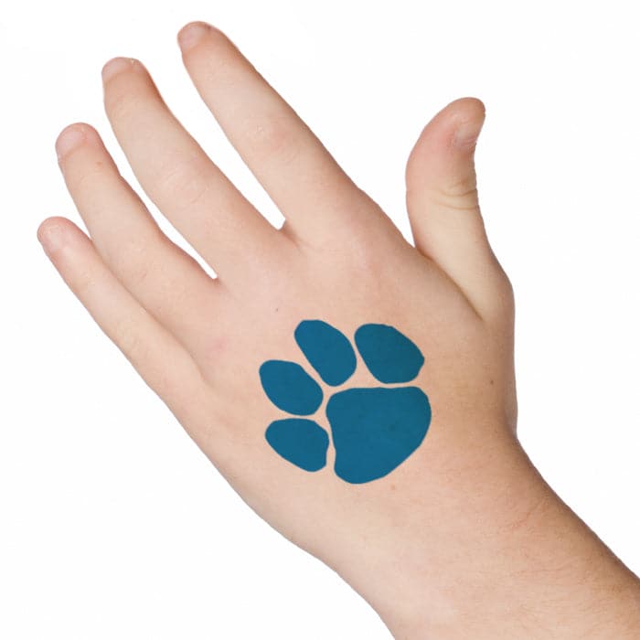 Collection of Blue Paw Print Promotional Product Tattoo 2 in x 2 in in a gallery layout