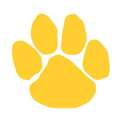 Collection of Yellow Mascot Paw Print Promotional Product Tattoo 2 in x 2 in in a gallery layout