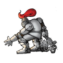 Collection of Knight with Mace Promotional Product Tattoo 2 in x 2 in in a gallery layout