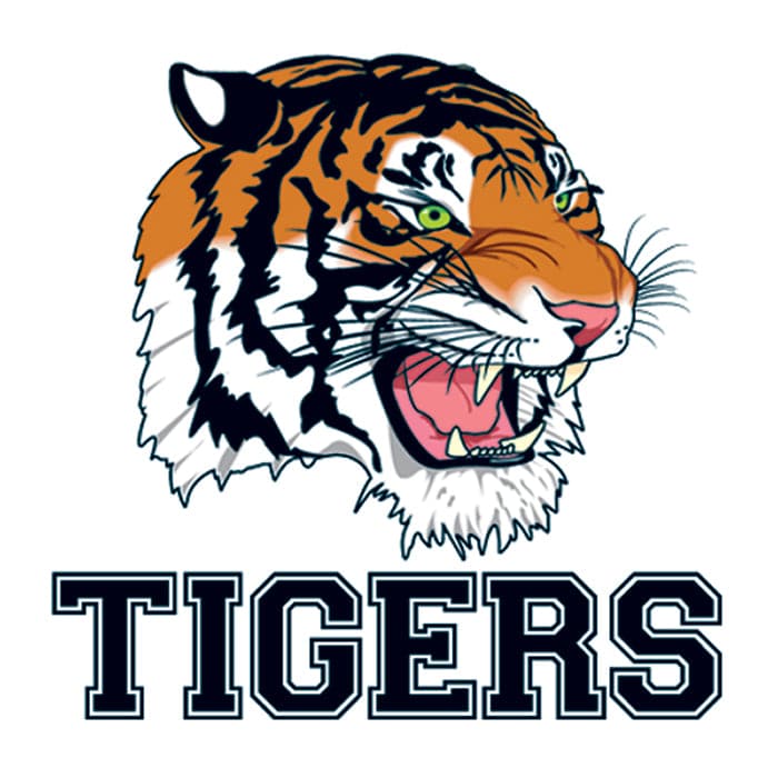 Collection of Snarling Tigers Promotional Product Tattoo 2 in x 2 in in a gallery layout