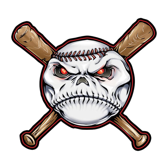 Collection of Baseball and Bats Promotional Product Tattoo 2 in x 2 in in a gallery layout