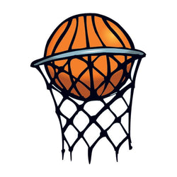 Collection of Basketball in Hoop Promotional Product Tattoo 2 in x 2 in in a gallery layout