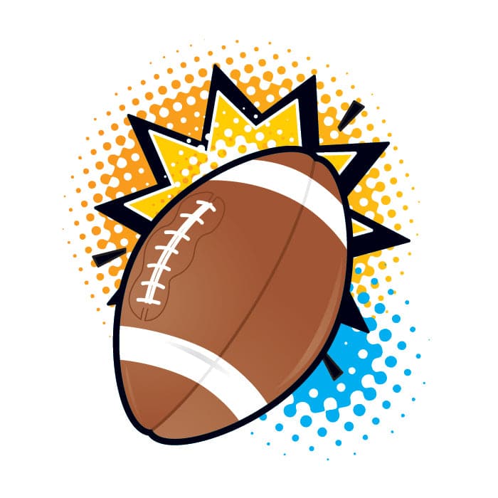 Collection of Football Icon Promotional Product Tattoo 2 in x 2 in in a gallery layout