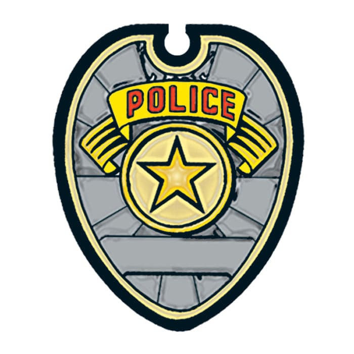 Collection of Police Badge Promotional Product Tattoo 2 in x 2 in in a gallery layout